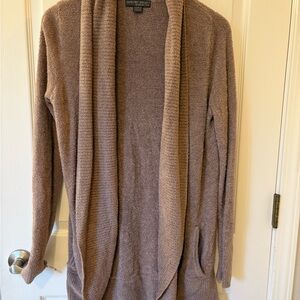 Barefoot Dreams Tan Open-Front Cardigan